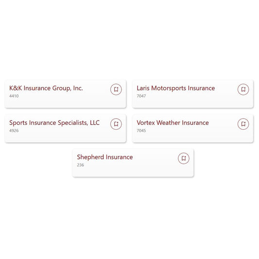 Ask the insurance companies at PRI